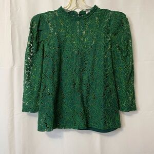 Elegant Green Lace Top